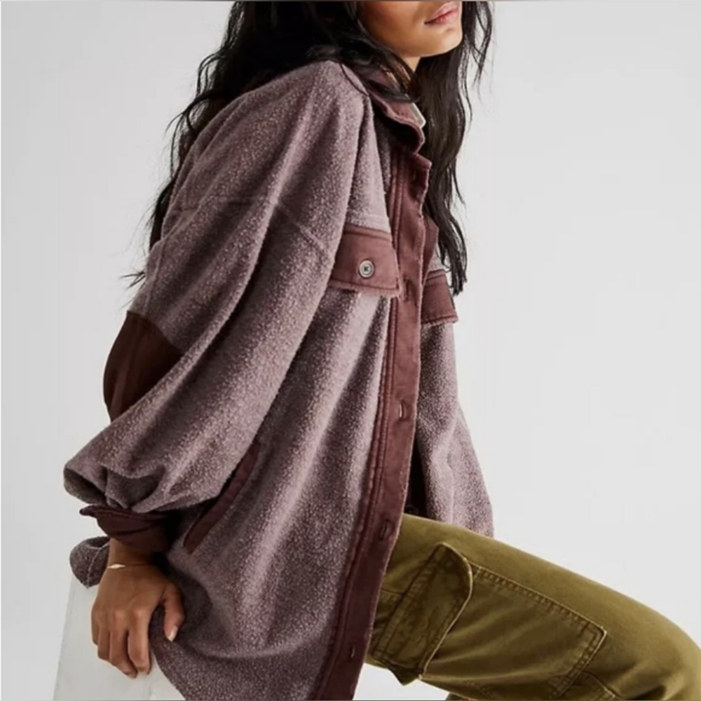 Free People Ruby Jacket Date Night Size Large Pockets Elbow Patches - Picture 2 of 16